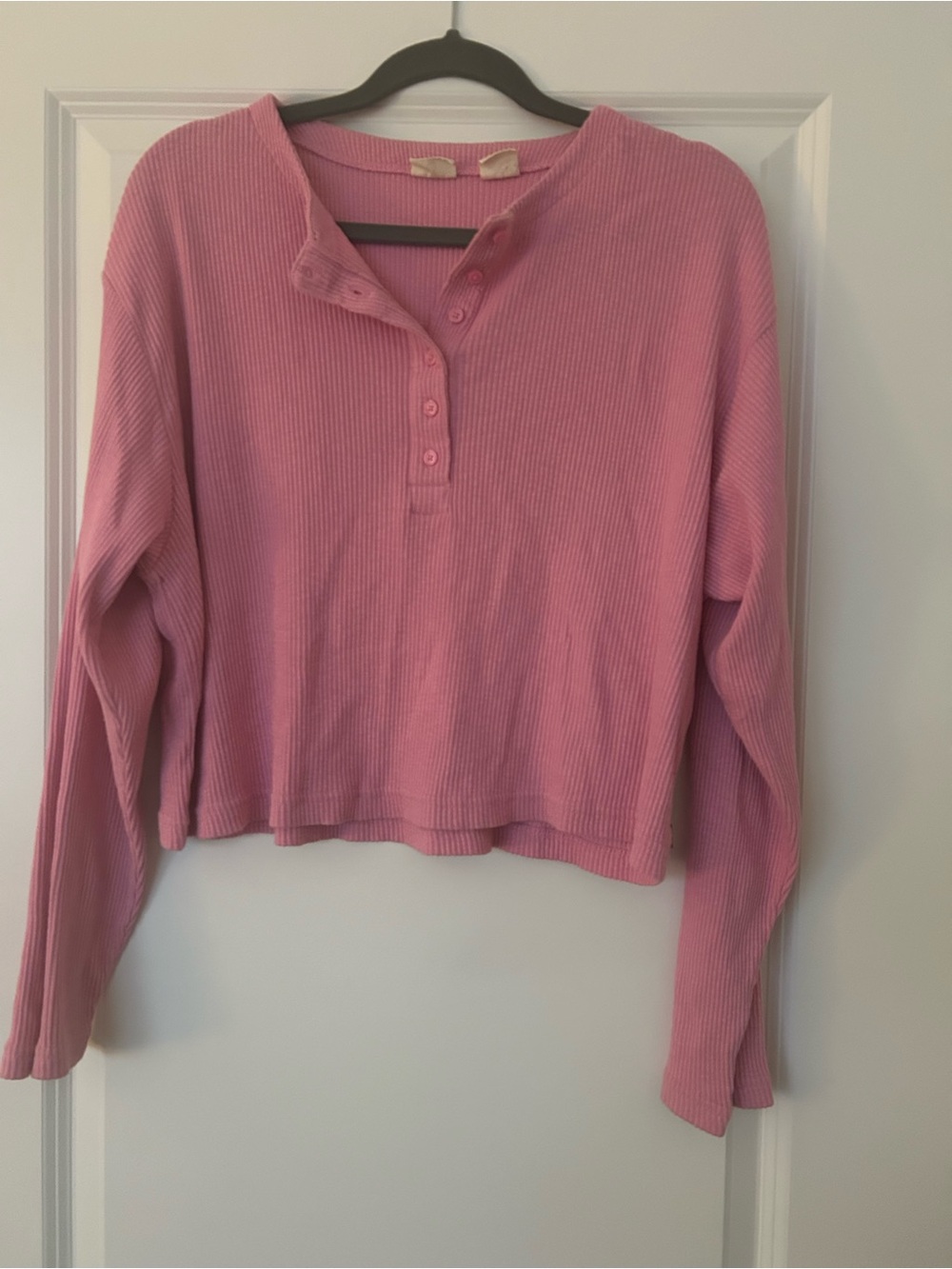 Levi's Pink Ribbed Henley Long-Sleeve